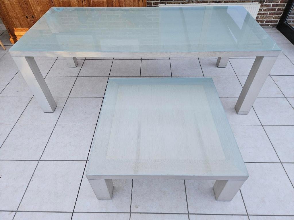 eettafel met bijhorende salontafel, Huis en Inrichting, Tafels | Eettafels, Gebruikt, Ophalen