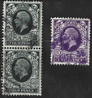 2 Postzegels Groot-Brittannië 1935 Koning George V, Postzegels en Munten, Postzegels | Europa | UK, Ophalen of Verzenden, Gestempeld