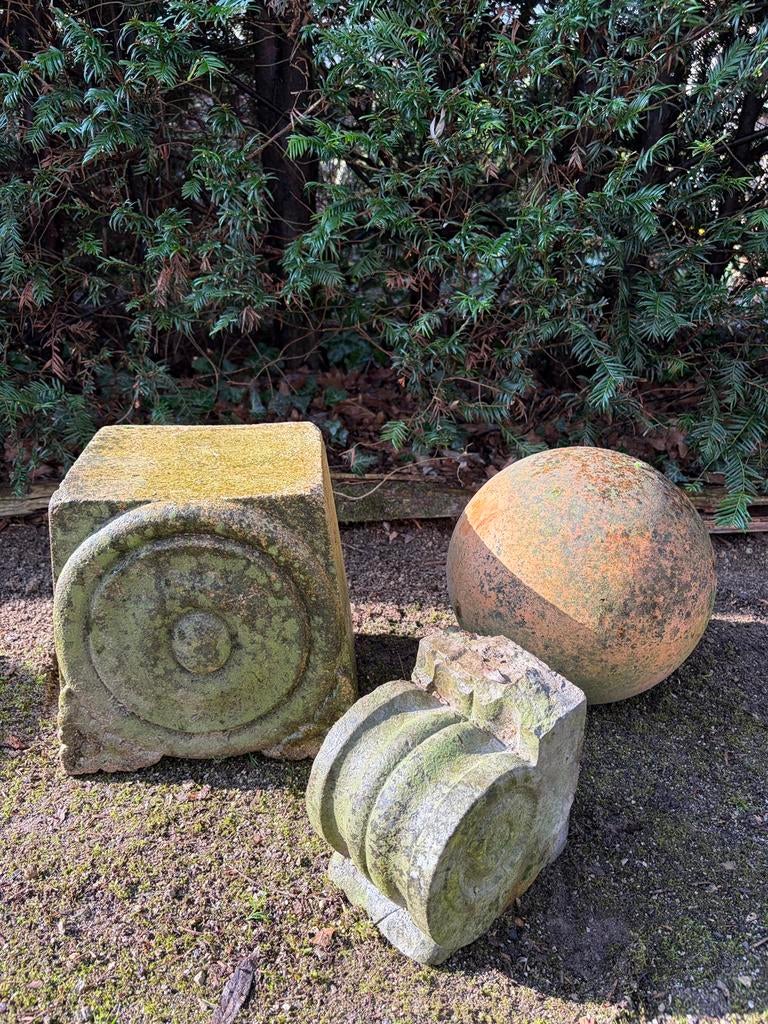 Tuinornament in steen/terracota(3 stuks), Tuin en Terras, Ophalen