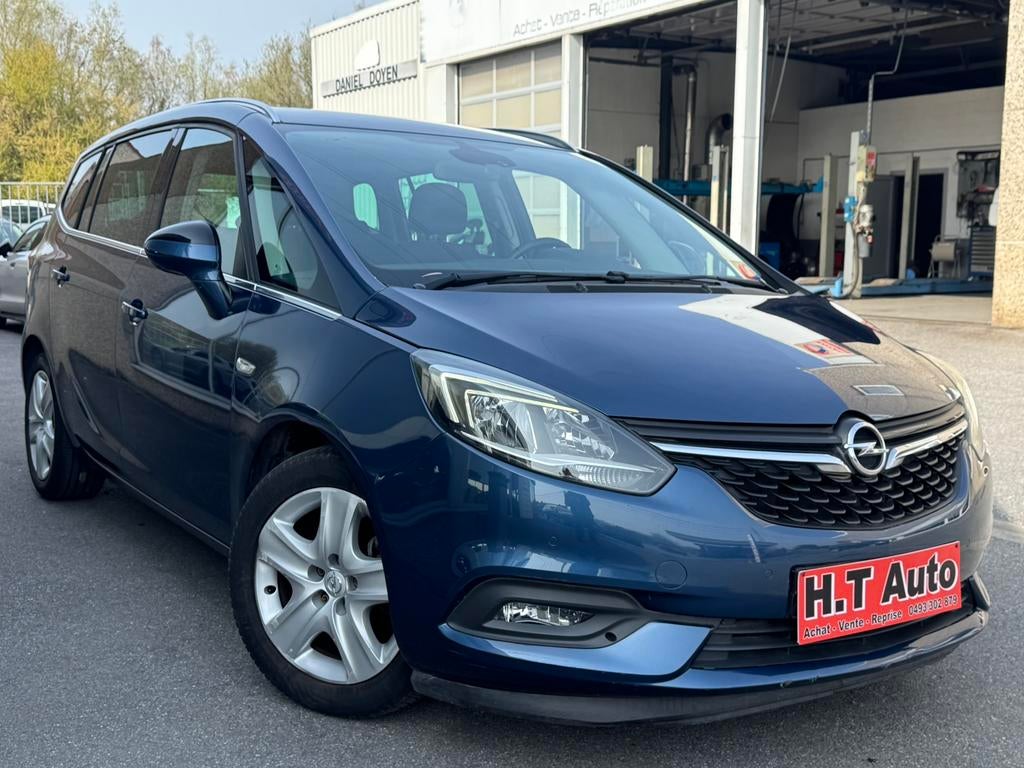 Opel Zafira tourer 1.4 Turbo/ Automaat/7 zitters/Airco/GPS, Auto's, 4 cilinders, Blauw, 7 zetels, Bedrijf