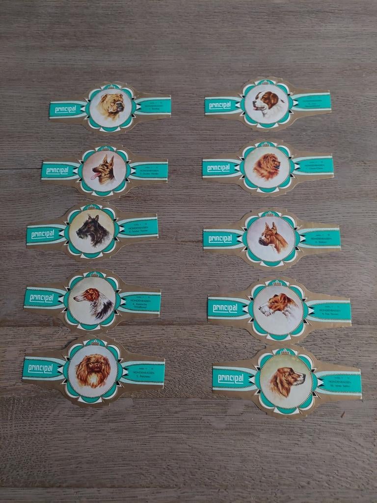 grote sigarenbandjes Principal hondenrassen reeks 7, Verzamelen, Ophalen, Sigarenbandjes