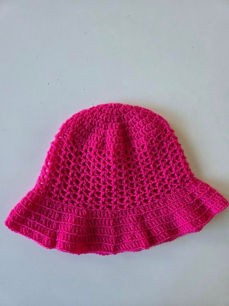 Fuchsia gehaakt zomerhoedje 3-4jaar, Kinderen en Baby's, Babykleding | Mutsen, Sjaals en Wanten, Ophalen of Verzenden, Nieuw