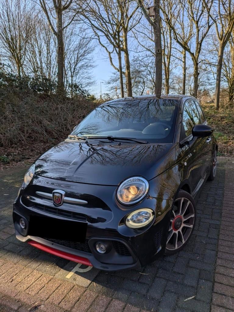 Fiat 500 Abarth 1.4 T-Jet Turismo – 70th Anniversary Edition, Auto's, 4 zetels, 4 cilinders, Zwart, Leder