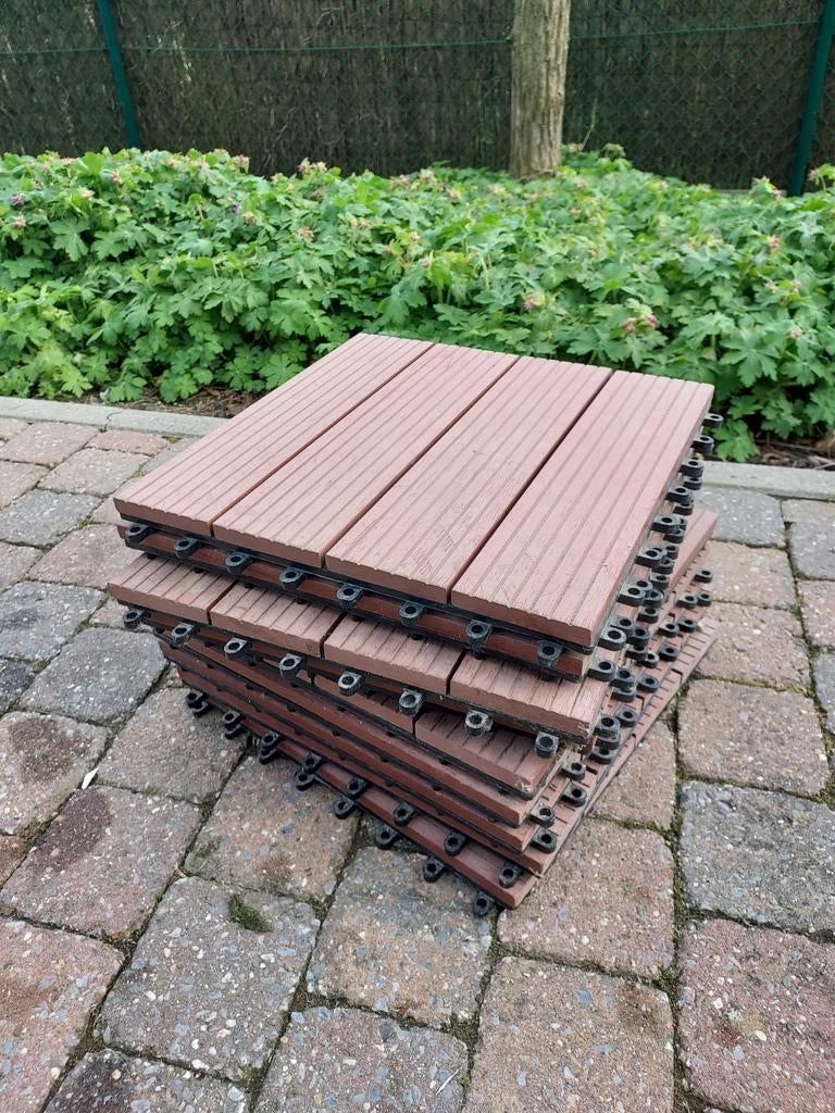 9 carreaux composites (WPC) /carreaux de jardin, Jardin & Terrasse, Terrasses, Enlèvement ou Envoi, Comme neuf, Synthétique