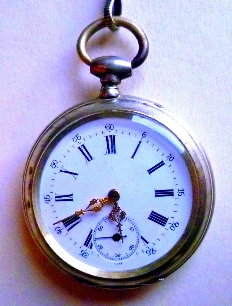 Montre gousset  Milieu XIXᵉ argent 800 10 rubis clef en Or., Bijoux, Sacs & Beauté, Montres | Anciennes | Antiquités, Montre de poche