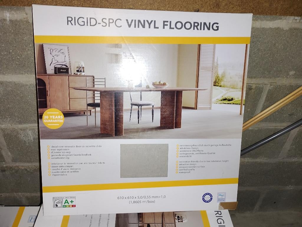 Dalles vinyle grise 61*61cm, Huis en Inrichting, Overige Huis en Inrichting, Nieuw, Ophalen