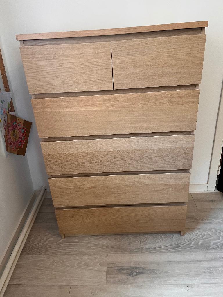 Commode Malm IKEA, 25 à 50 cm, 5 tiroirs ou plus, Comme neuf, 50 à 100 cm