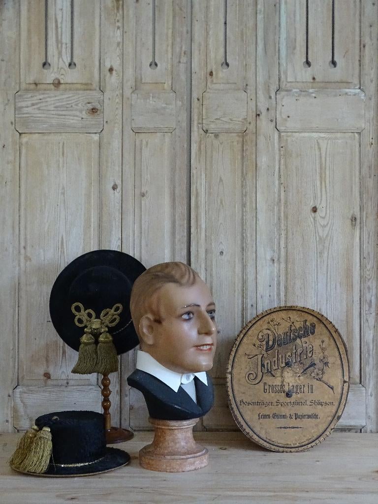 Oud hoedenhoofd papiermarché, Ophalen of Verzenden