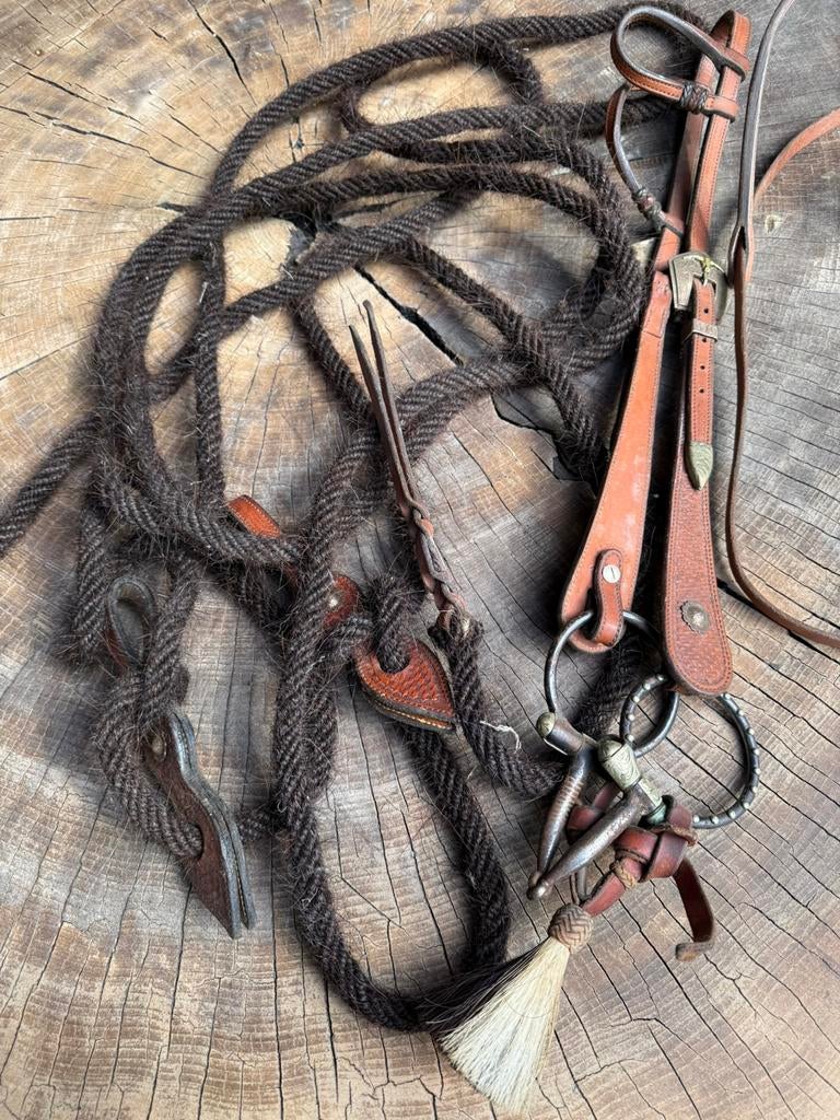 Mecate quarter horse  western riding buckaroo, Dieren en Toebehoren, Paarden en Pony's | Hoofdstellen en Tuigage, Ophalen of Verzenden