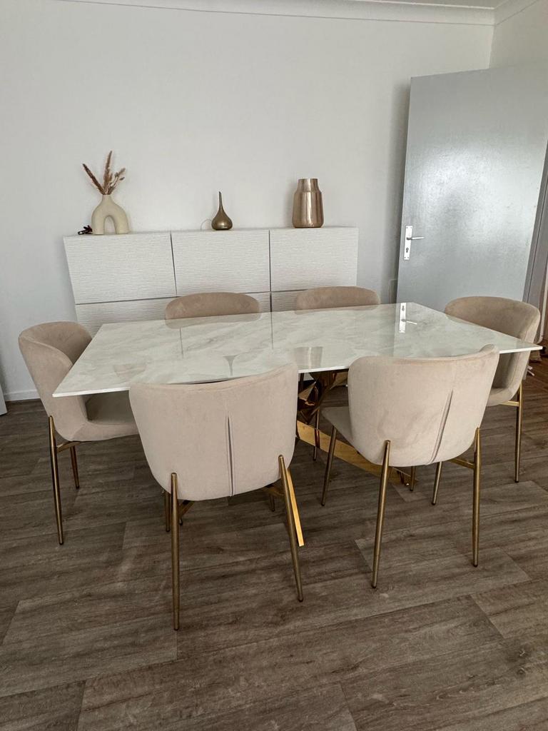 Table et 6x chaises, Maison & Meubles, Enlèvement, Comme neuf