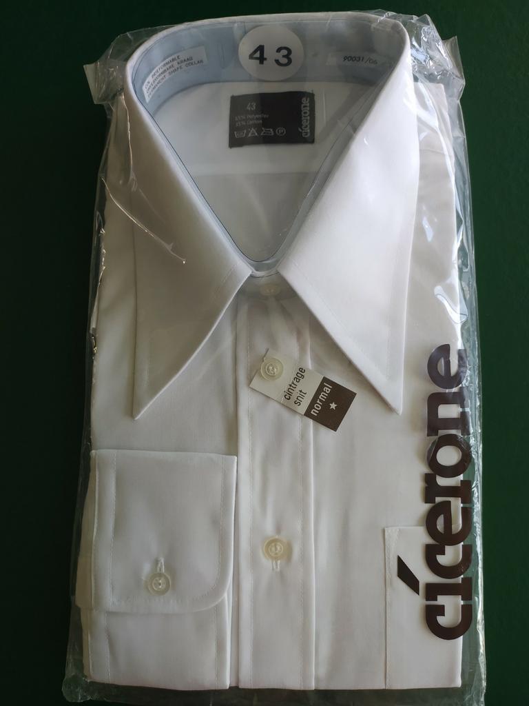 Wit herenhemd Cícerone lange mouwen vintage stijl mt 43, Vêtements | Hommes, Enlèvement ou Envoi, Neuf, Blanc, Tour de cou 43/44 (XL)