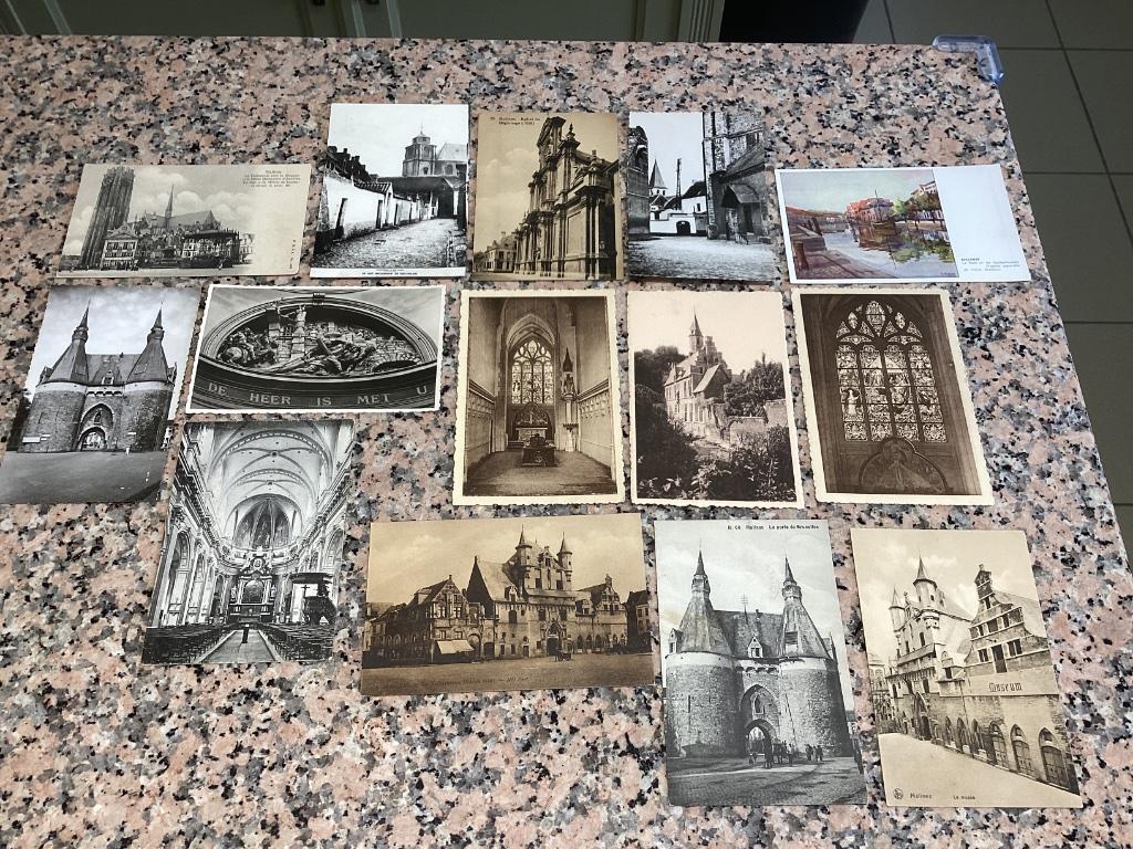 Lot van 14 oude postkaarten MECHELEN, Enlèvement ou Envoi, 1920 à 1940, Anvers