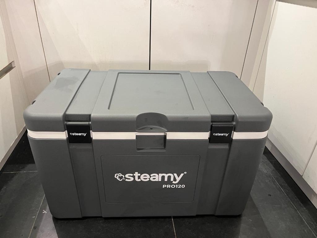 Steamy Pro 120 - Grande glacière - Gris, Caravanes & Camping, Glacières, Enlèvement, Neuf, Glacières, Élément de refroidissement