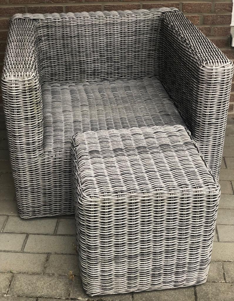 Lounge zetel kubus met poef (of tafeltje), Ophalen of Verzenden