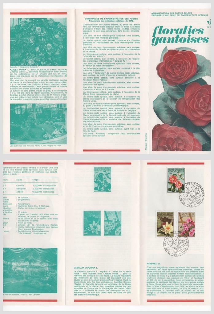 1970 Floralies Gantoises, Timbres & Monnaies, Envoi