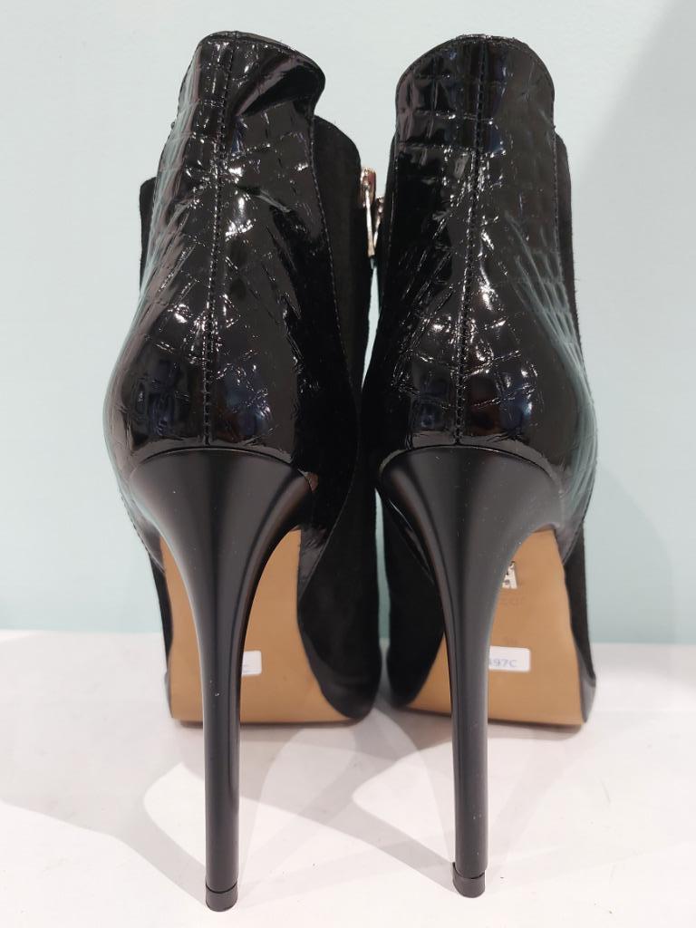 497C* KAZAR sexy boots noirs cuir bimatière high heels (39), Neuf, Kazar, Boots et Botinnes, Noir