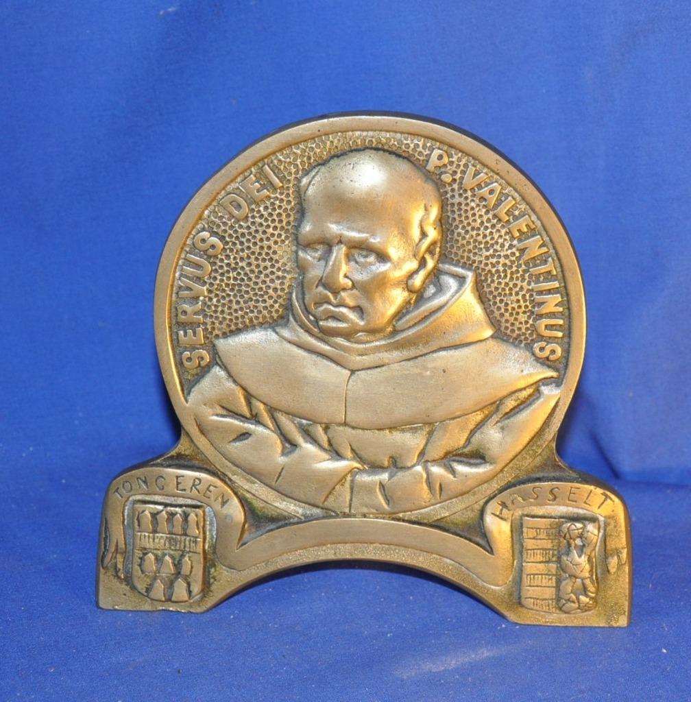 plaque en bronze pere valentinus  tongre hasselt, Antiquités & Art, Enlèvement ou Envoi