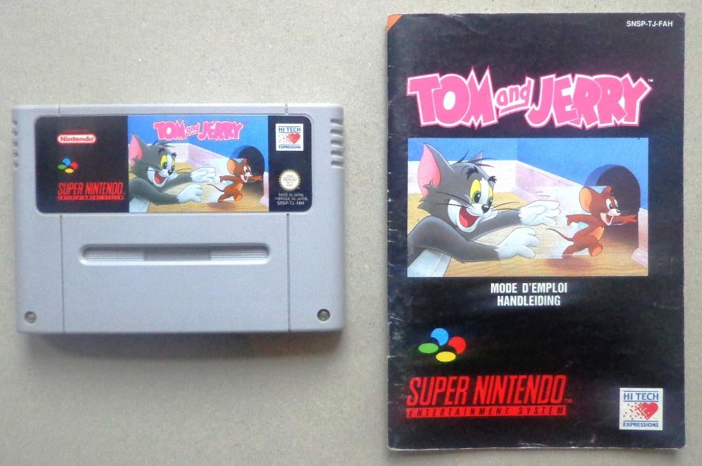 Tom and Jerry voor de Europese Super Nintendo + boekje, Ophalen of Verzenden, Gebruikt