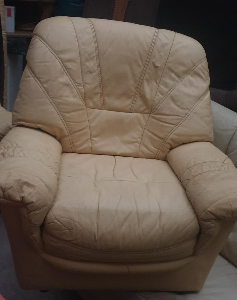 Salon cuir jaune divan/lit 3+1+1, Maison & Meubles, Canapés | Salons, Enlèvement, Cuir