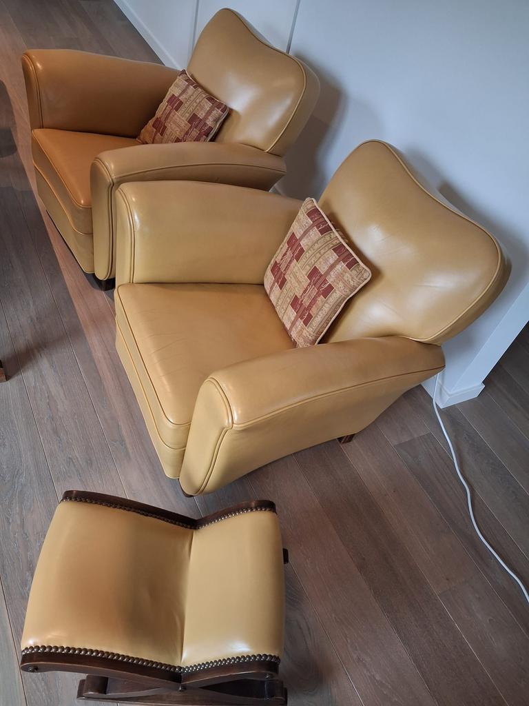 Club-zetels in leder te koop, Enlèvement, Comme neuf