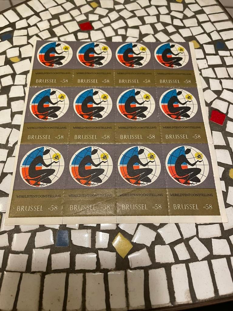 Timbres vignettes Expo 58, Ophalen of Verzenden