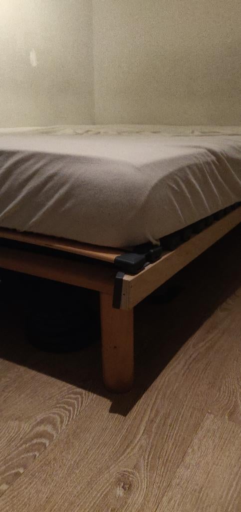 Bed; lattenbodem + matras, Ophalen, Gebruikt, Tweepersoons, 140 cm