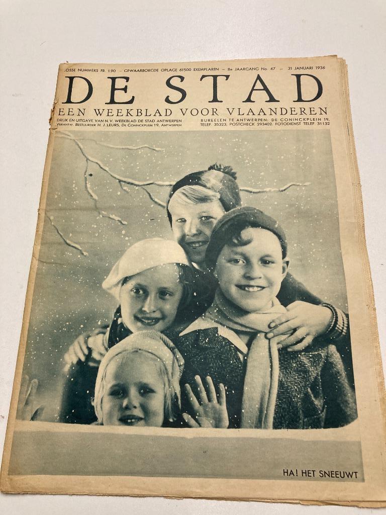 " De Stad " nr 47 1936 : Henry Van de Velde, Edward VIII,, Collections, Enlèvement ou Envoi, 1920 à 1940, Journal ou Magazine