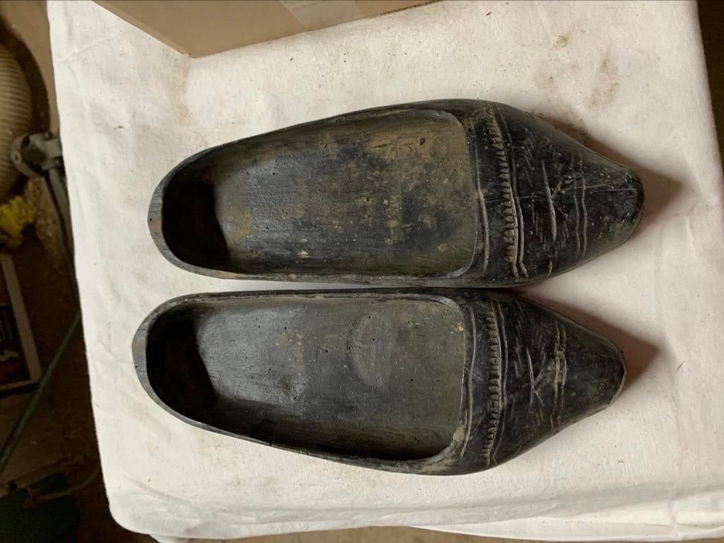 Retro dames houten klompen zwart, Ophalen of Verzenden