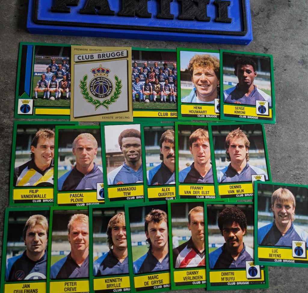 PANINI FOOTBALL 89 CLUB BRUGGE 18 STICKERS 1989 voetbal, Verzenden, Nieuw