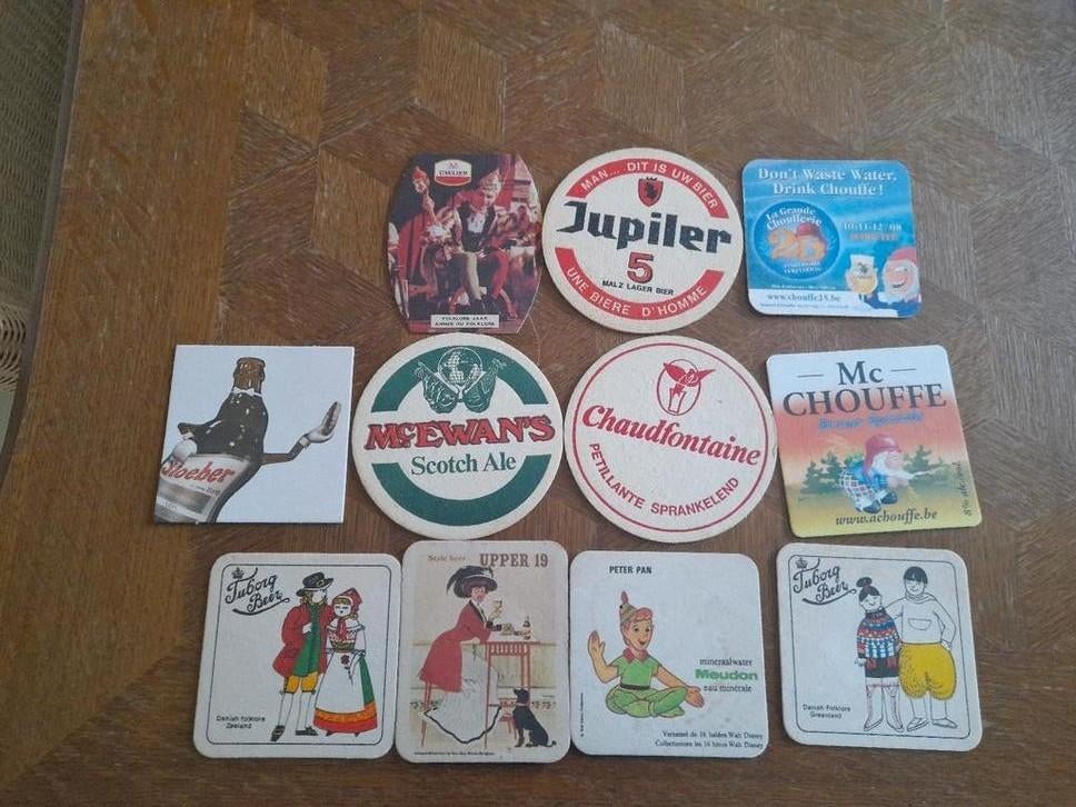 11 coussinets en feutre divers, Enlèvement ou Envoi, Sous-bock