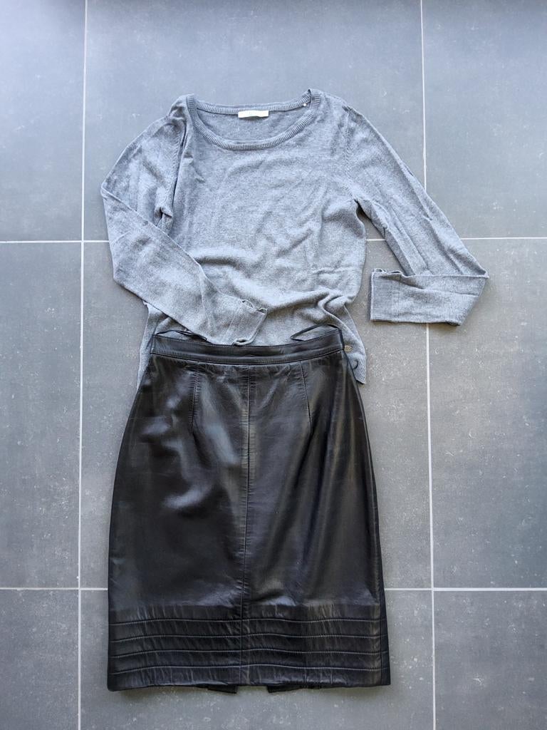 Zwarte lederen kokerrok, Kleding | Dames, Rokken, Ophalen of Verzenden, Maat 38/40 (M)