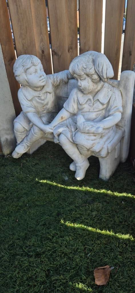 Betonnen tuinbeeld bank met koppel, Tuin en Terras, Ophalen