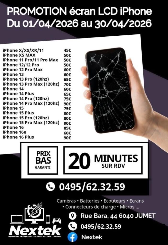 Promo écran LCD iPhone 7 à 17 Pro Max + Devis gratuit + Gara, Télécoms, Téléphonie mobile | Housses, Coques & Façades | Apple iPhone