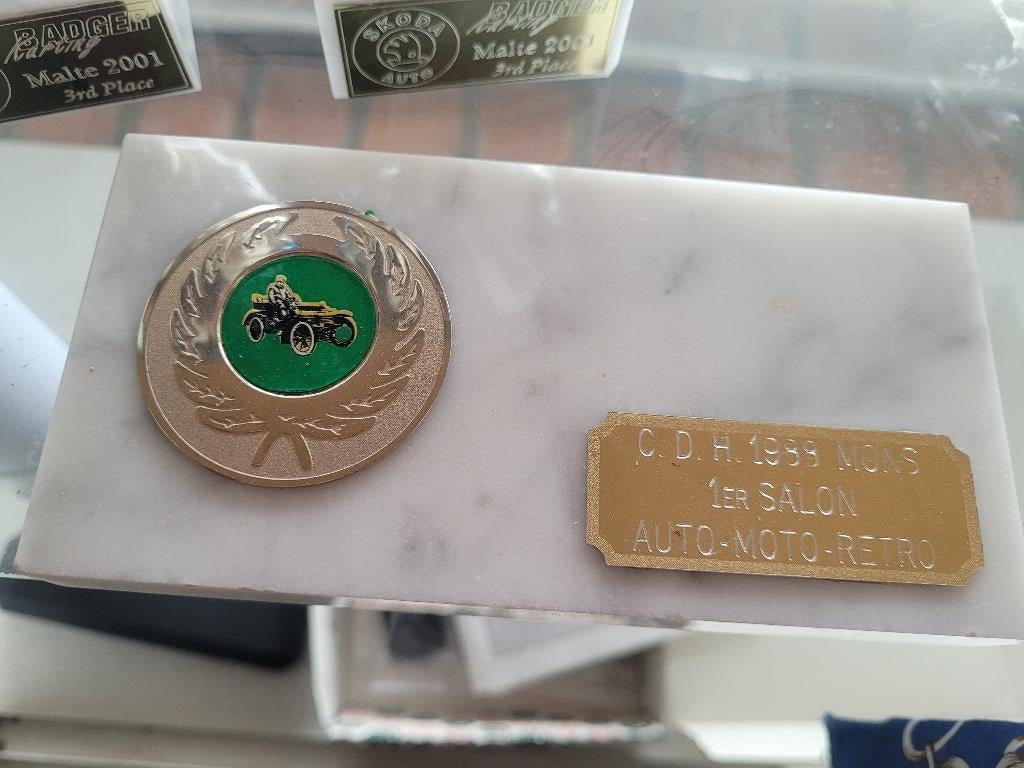 Trophée Collector 1er Salon Auto-Moto-Rétro Mons 1988, Neuf, Autres marques, Enlèvement, Divers