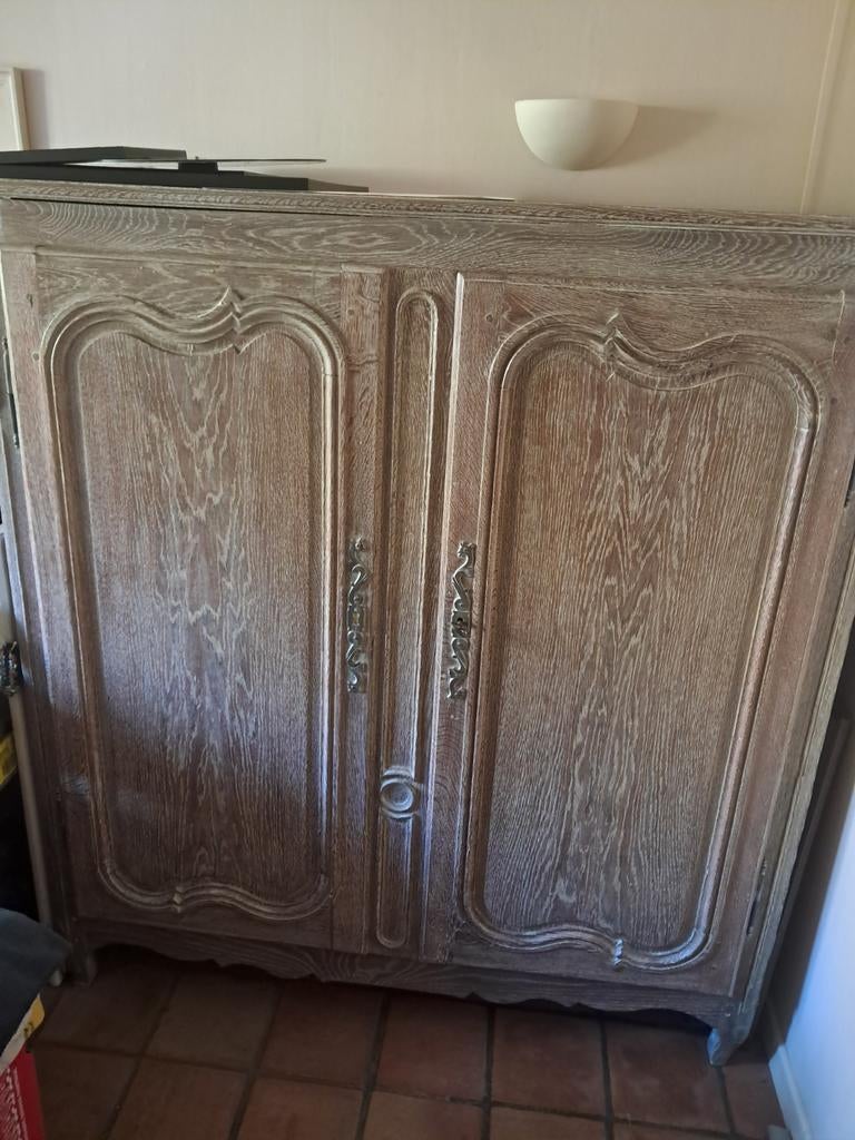 Magnifique Armoire/Commode de Style Régence – Chêne Cérusé, 25 à 50 cm, Avec porte(s), Comme neuf, 100 à 150 cm