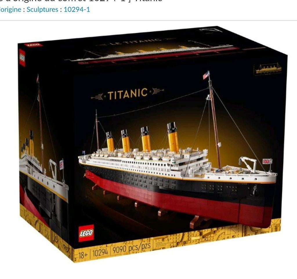 Recherche boîte et plans lego Titanic 10294