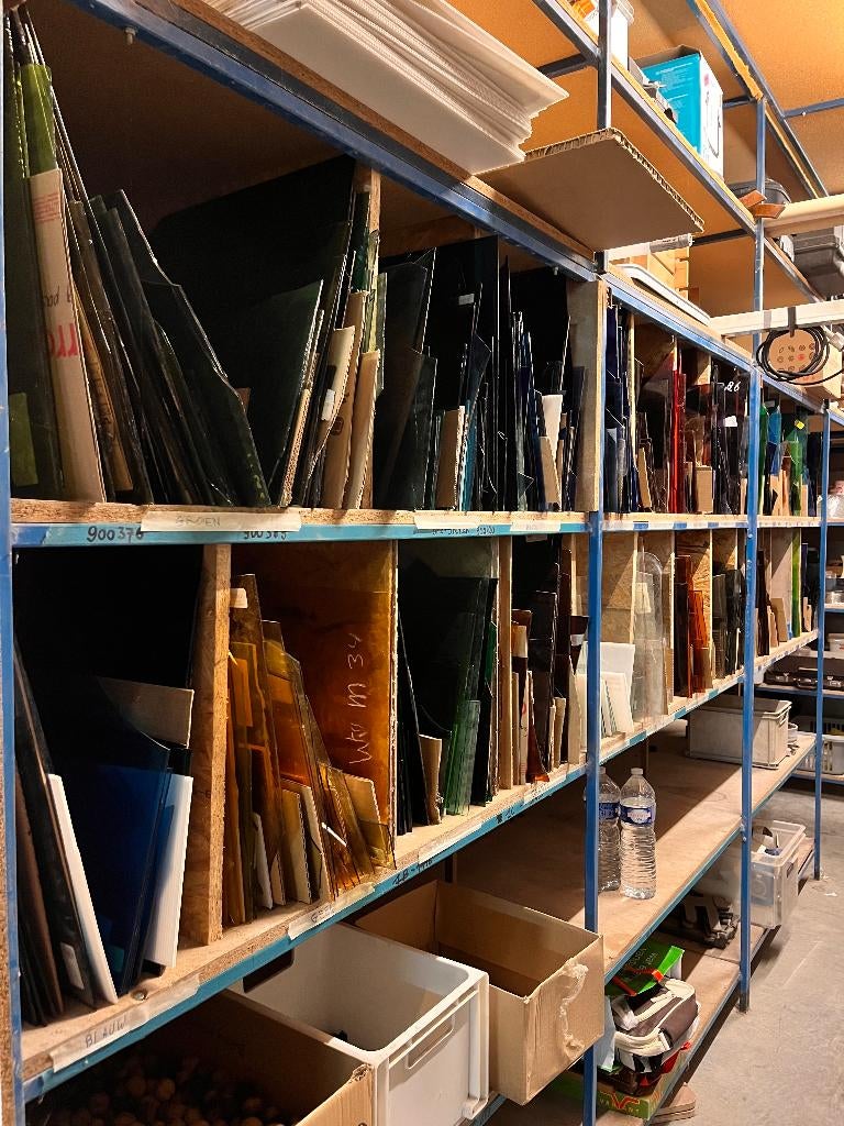 Gekleurd glas voor glas-in-lood (voornamelijk Lambert), Antiek en Kunst, Ophalen