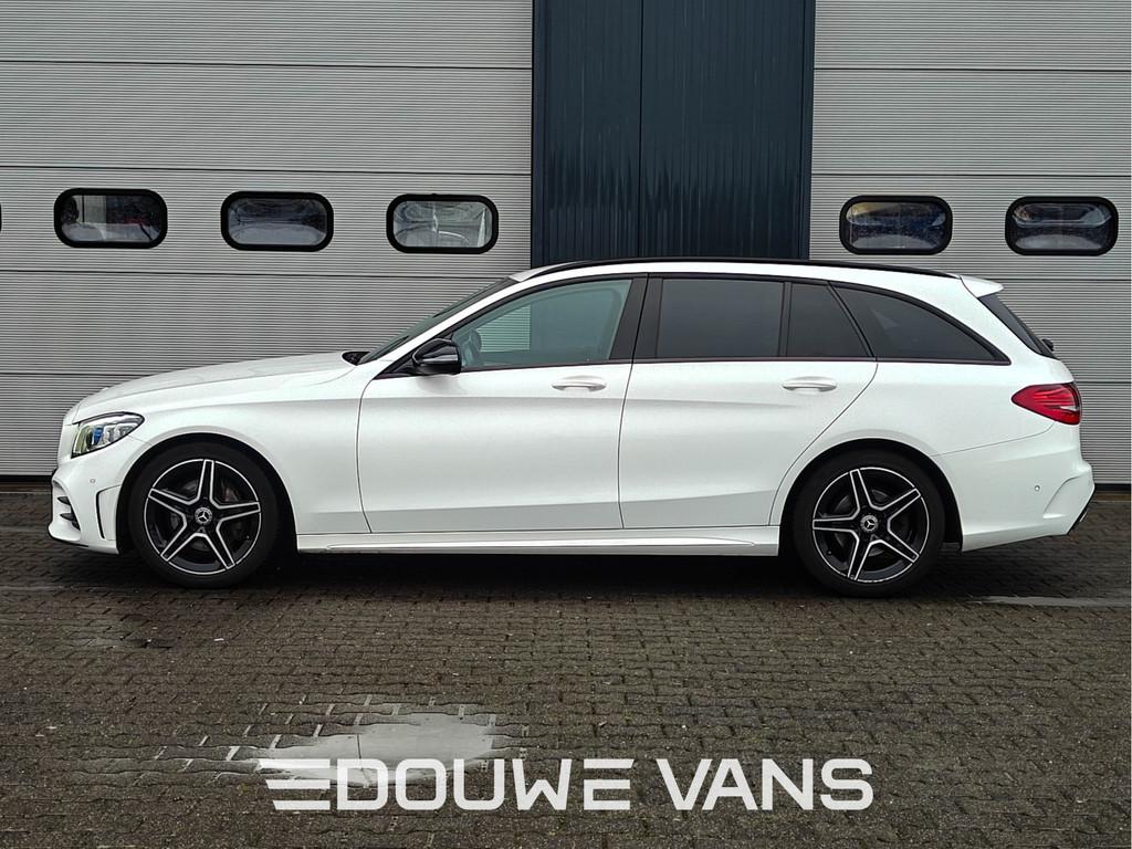 Mercedes-Benz C-Klasse Estate 200 AMG Night Edition Distroni, Auto's, Automaat, 197 pk, Gebruikt, Zwart