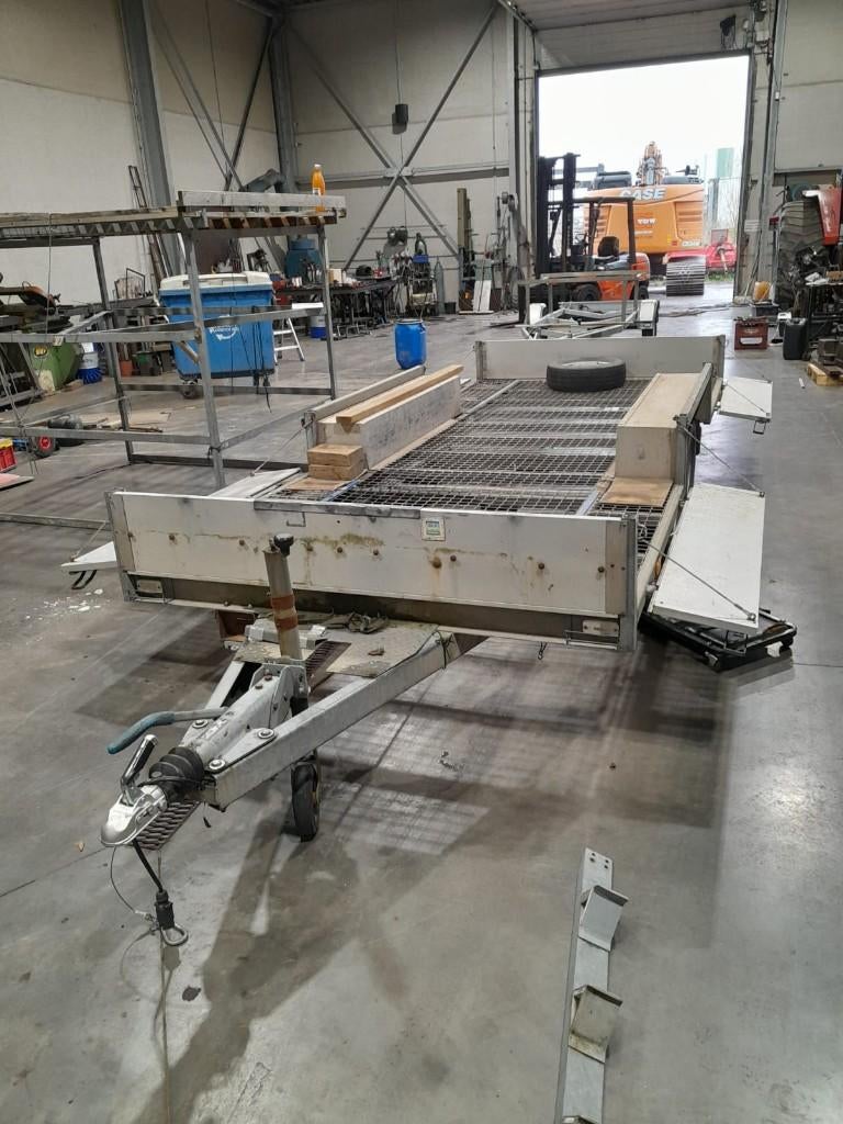 Grote geremde dubbelasser aanhangwagen, Auto diversen, Aanhangers en Bagagewagens, Ophalen, Gebruikt