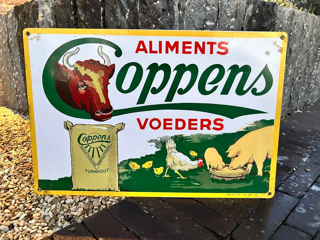 Reclamebord coppens voeders turnhout, Verzamelen, Ophalen, Zo goed als nieuw, Reclamebord