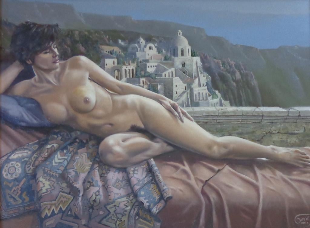 GERRIT FOT / LIGGEND NAAKT / OLIEVERF / 92x118cm / KADER, Enlèvement