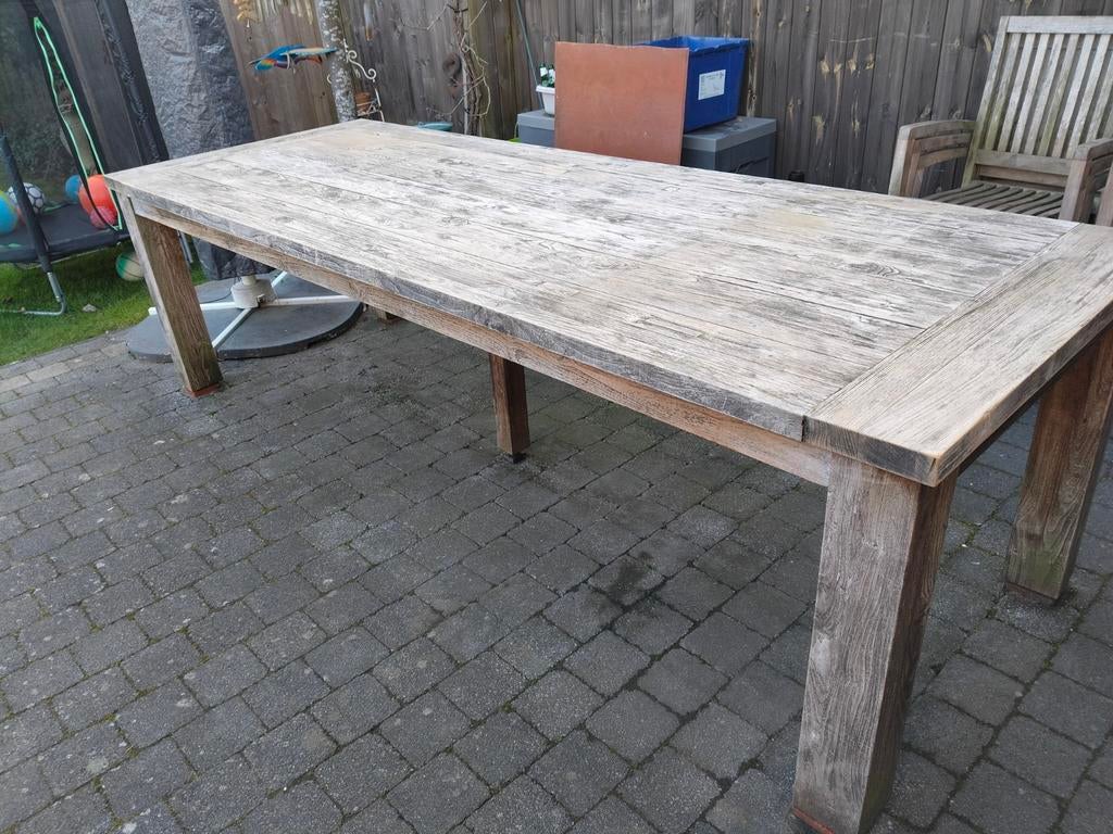Grote Teaken tuintafel +6 stoelen, Ophalen