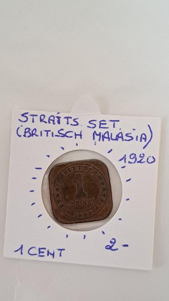 Straits settlements 1 cent  1920, Postzegels en Munten, Munten | Nederland, Ophalen of Verzenden, 1 cent