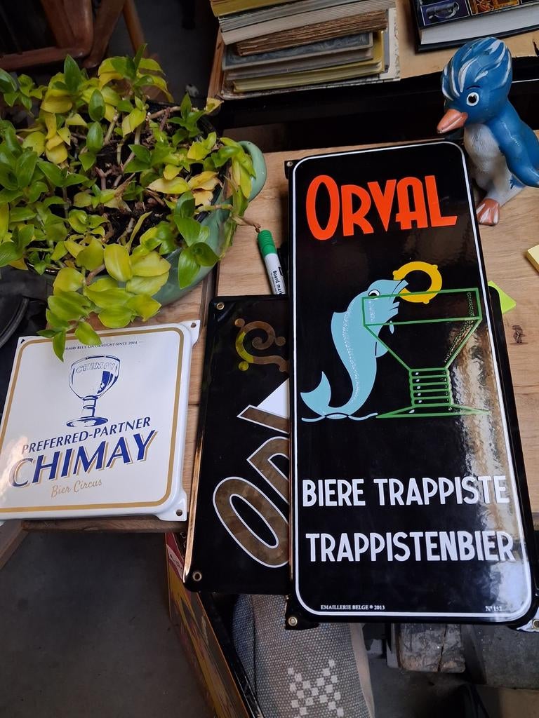 Emaille bordje orval, Verzamelen, Merken en Reclamevoorwerpen, Ophalen of Verzenden
