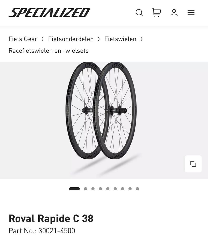 Roval Rapide C38 carbon wielen, Ophalen, Zo goed als nieuw, Carbon