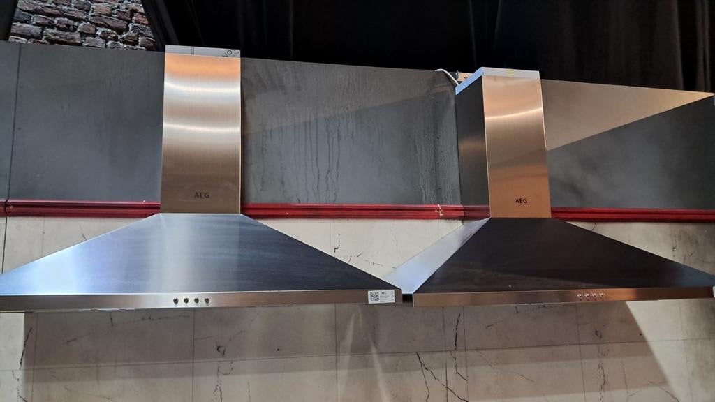 AEG inox dampkap 90cm breed zo goed als nieuw!, Elektronische apparatuur, Afzuigkappen, Ophalen