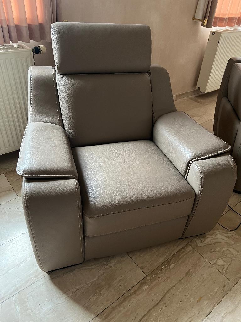 Lederen salon, Huis en Inrichting, Ophalen, Zo goed als nieuw, Leer