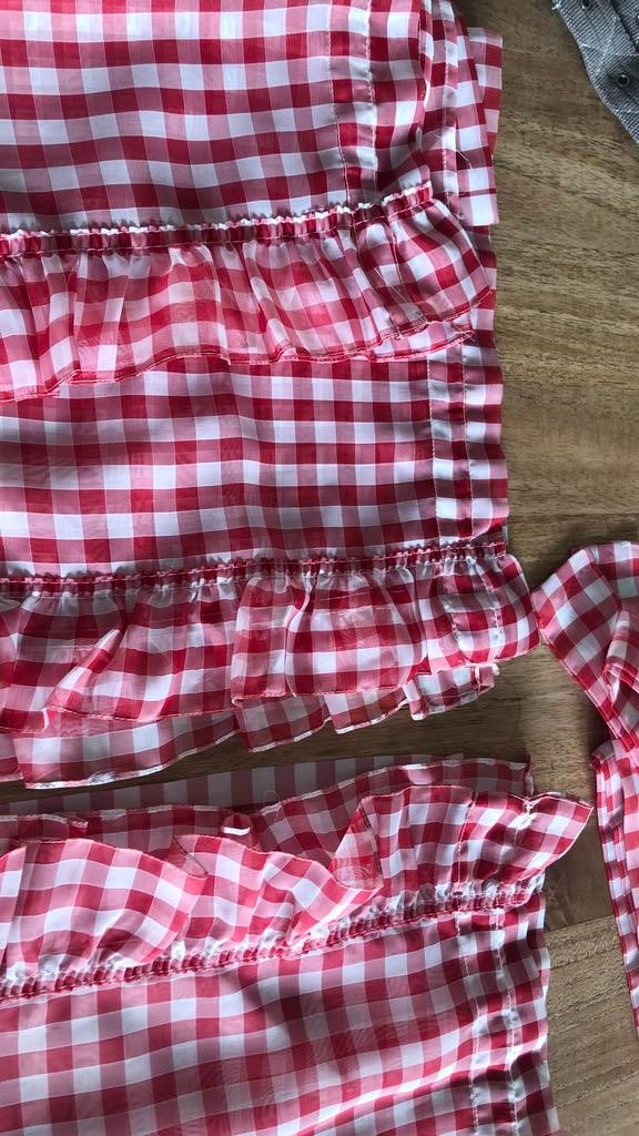 Retro gordijntjes, Huis en Inrichting, Stoffering | Gordijnen en Lamellen, 100 tot 150 cm, Retro, boerderij, Zo goed als nieuw