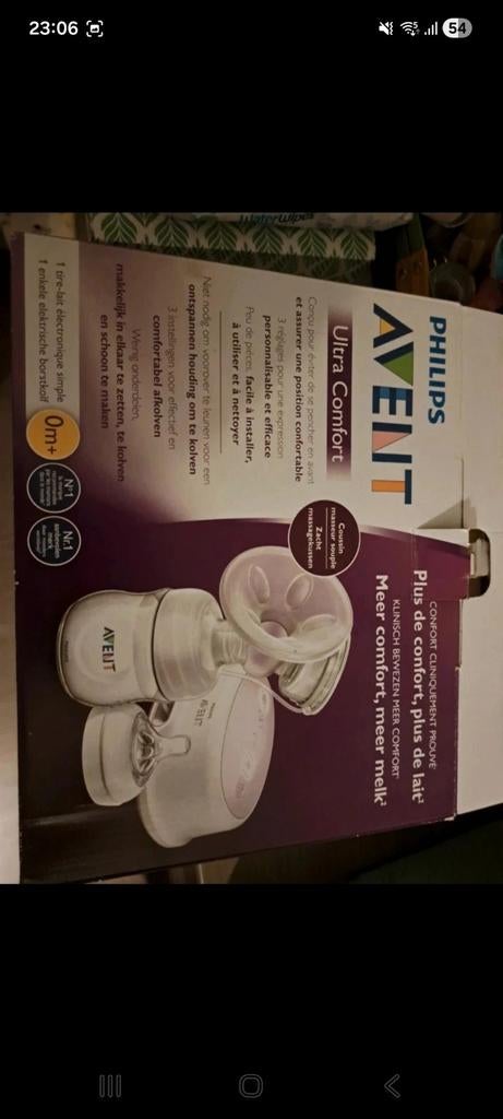 Elektrische borstkolf avenr ultra comfort, Kinderen en Baby's, Babyvoeding en Toebehoren, Ophalen, Borstkolf