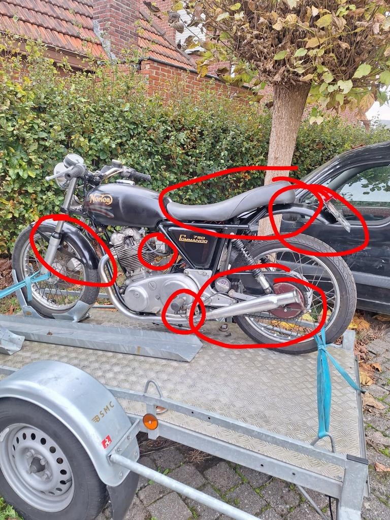 Norton commando onderdelen, Motos